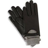 BARNEYS Women/'s Real Leather Gloves | Genuine Sheep Nappa | Touchscreen Compatible (Knitted Cuff, Black, S/M)