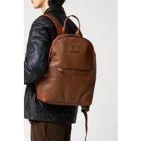 Barneys Originals Real Leather Backpack In Tan
