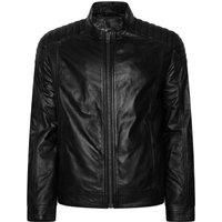 Barneys Originals Real Leather Quilted Shoulder Biker Jacket
