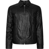 Barneys Originals Real Leather Harrington With Stitch Detail