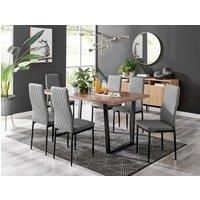 Kylo Brown Wood Effect Dining Table & 6 Milan Black Leg Chairs