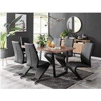 Furniture Box Kylo Brown Wood Effect Dining Table and 6 Black Willow Chairs