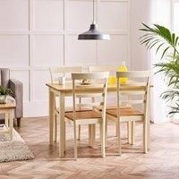 Salcombe Small Rectangular Wooden Table & 4 Whitby Dining Chairs