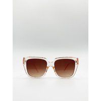 Plastic Frame Oversized Cat Eye Sunglasses