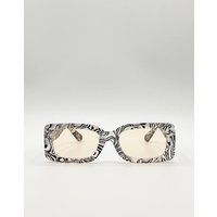 Zebra Print Square Frame Sunglasses