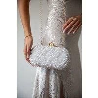White Beaded Clutch Bag