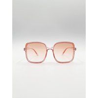 SVNX Women's Oversized Lightweight Square Frame Sunglasses in Pale Pink in Light Pink