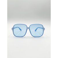 SVNX Women's Oversized Lightweight Square Frame Sunglasses in Blue