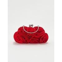 3D Rose Clutch Bag in Red