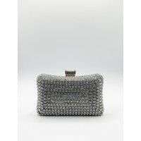 Silver Diamante Clutch Bag