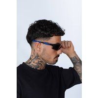 SVNX Unisex Sport Racer Sunglasses in Multi Blue with Hard Case