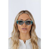 SVNX Women's Oval Rectangular Vintage Sunglasses in Blue