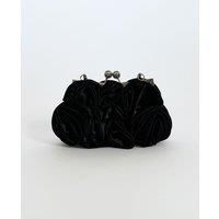3D Rose Clutch Bag in Black
