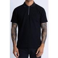 Luke 1977 Men's Waffle On zip Polo in Black | Size: 2XL