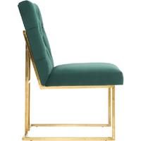 Siena Tufted Velvet Dining Chair – Luxury Upholstered Accent Chair with Gold Frame, Legs & Back Handle for Modern Glam Interiors Dining Room Living Room Restaurants
