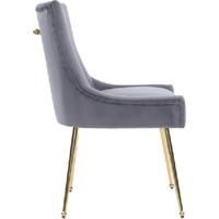 Viviana Velvet Dining Chair – Modern Black Upholstered Accent Chair with Gold Legs, Ring Handle, Armless Design & High-Density Foam for Elegant Home Interiors Dining Room Living Room Restaurants