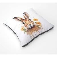 Watercolour Hare And Daisies Floor Cushion