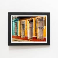 Warren Reed - Designer View Of Trinidad Street, Cuba Framed Art Print in Black | Size: W24" x H36"
