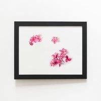 Warren Reed - Designer Pink Frangipani Flowers Framed Art Print in Black | Size: W24" x H36"