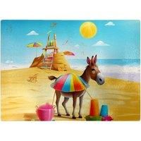 Donkey On A Beach Holiday Chopping Board
