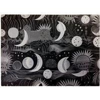 Abstract Black White Moon and Sun Chopping Board