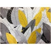 Yellow Grey Feather Leaves Chopping Board