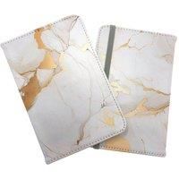 White Marble With Gold Passport Cover