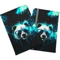 Blue Splashart Panda Face Passport Cover