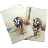 Wading Badger Watercolour Passport Cover