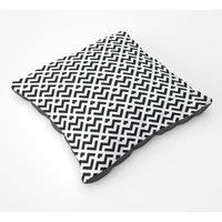 Black And White Abstract Pattern Floor Cushion