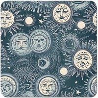 Silver Blue Moon and Stars Coasters - Set of 4
