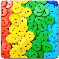 Colourful Buttons Pattern Coasters - Set of 4