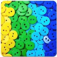 Warren Reed - Designer Colourful Buttons Coasters - Set of 4 in Green