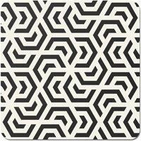 Warren Reed - Designer Hexagonal Geometric Pattern Coasters - Set of 4 in Black
