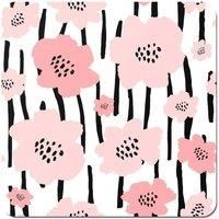 Pastel Pink Flowers Coasters - Set of 4