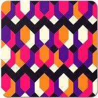 Warren Reed - Designer Coloured Abstract Pattern Coasters - Set of 4 in Red