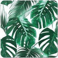 Warren Reed - Designer Tropical Jungle Leaf Pattern Coasters - Set of 4 in Green