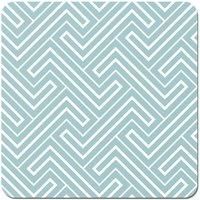Blue And White Geometric Pattern Coasters - Set of 4
