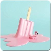 Flamingo Ice Cream Coasters - Set of 4
