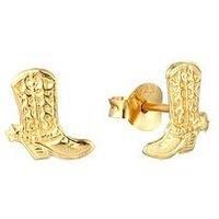 Seol + Gold Cowboy Boot Earrings