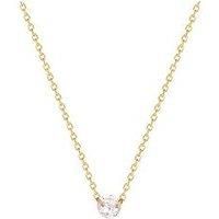 Seol + Gold Cz Solitaire Necklace