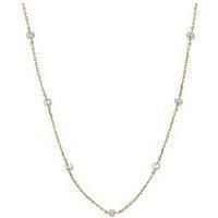Seol + Gold Floating Cz Bezel Necklace