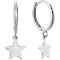 Seol + Gold Sterling Silver Star Charm Hoops