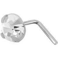 The Love Silver Collection Sterling Silver White Cubic Zirconia Nose Stud