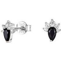 Seol + Gold Onyx Cz Cluster Stud Earrings