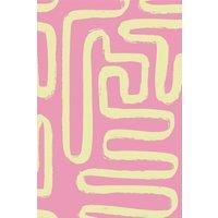 Bobbi Beck Eco-Friendly Abstract Squiggle Wallpaper In Pink