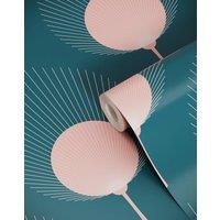 Bobbi Beck Eco-Friendly Ace Leaf Fan Wallpaper In Teal