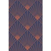 Bobbi Beck Eco-Friendly Art Deco Burst Wallpaper In Blue