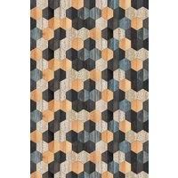 Eco-Friendly Hexagonal Faux Wood Wallpaper
