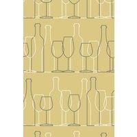 Bobbi Beck Eco-Friendly Wine Glass Motif Wallpaper In Yellow